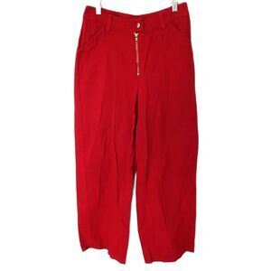 Hosbjerg Tyler Red Cotton Wide Leg Jeans Five Pocket Relaxed Fit Denim Pants S